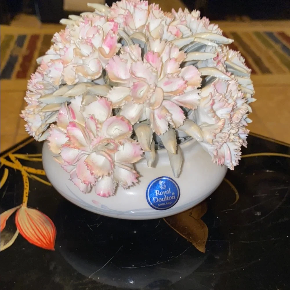 Royal Doulton Blush Pink and Cream Porcelain Floral Arrangement